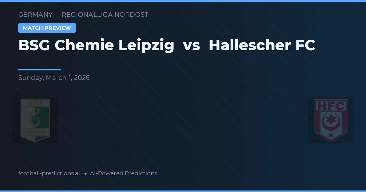 BSG Chemie Lipsk vs Hallescher FC — typy i zapowiedź meczu