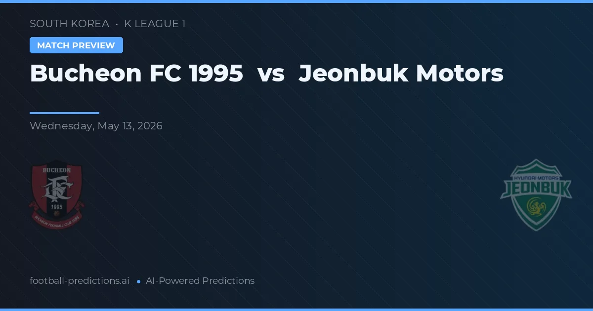 Bucheon FC 1995 vs Jeonbuk Motors — typy i zapowiedź meczu