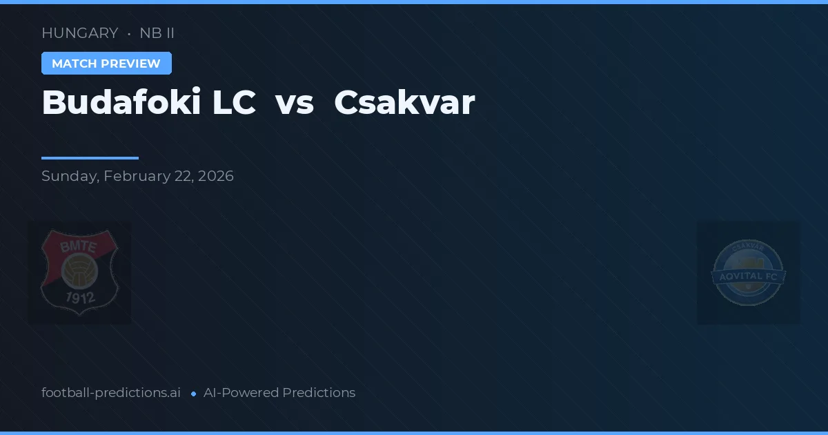 Budafoki LC vs Csákvár — typy i zapowiedź meczu