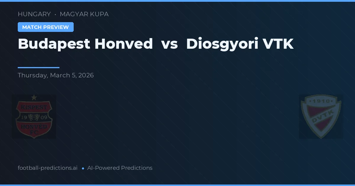 Budapest Honvéd vs Diosgyőri VTK — typy i zapowiedź meczu