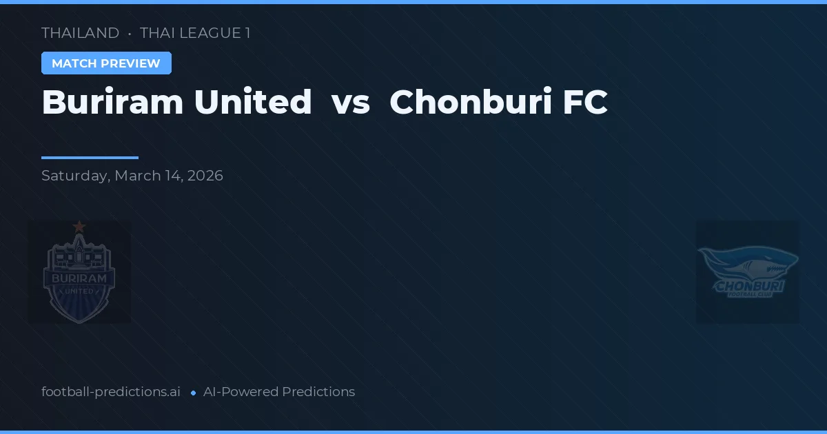 Buriram United vs Chonburi FC — typy i zapowiedź meczu