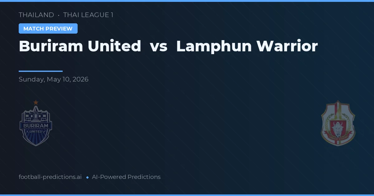 Buriram United vs Lamphun Warrior — typy i zapowiedź meczu