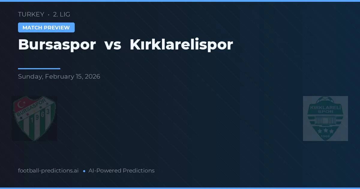 Bursaspor vs Kırklarelispor — typy i zapowiedź meczu