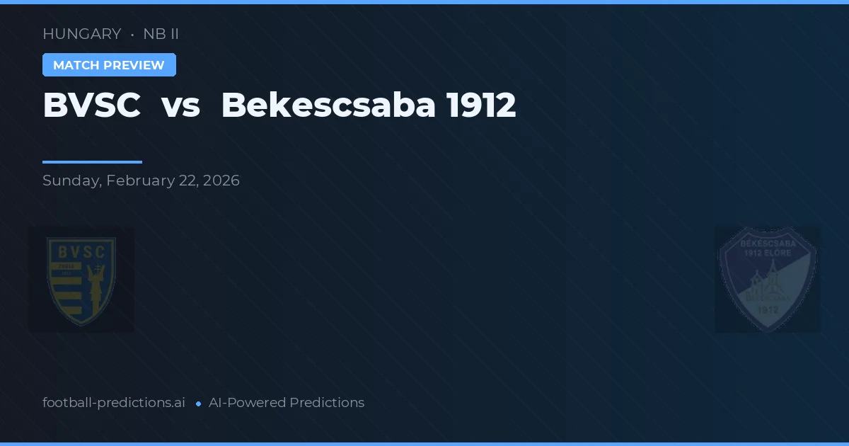 BVSC vs Békéscsaba 1912 — typy i zapowiedź meczu