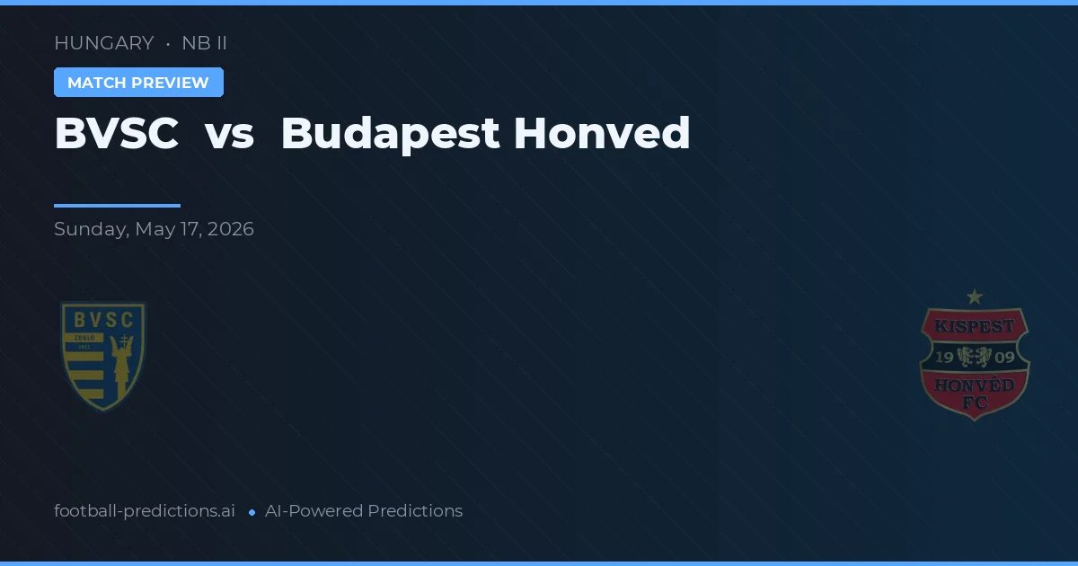 BVSC vs Budapest Honvéd — typy i zapowiedź meczu