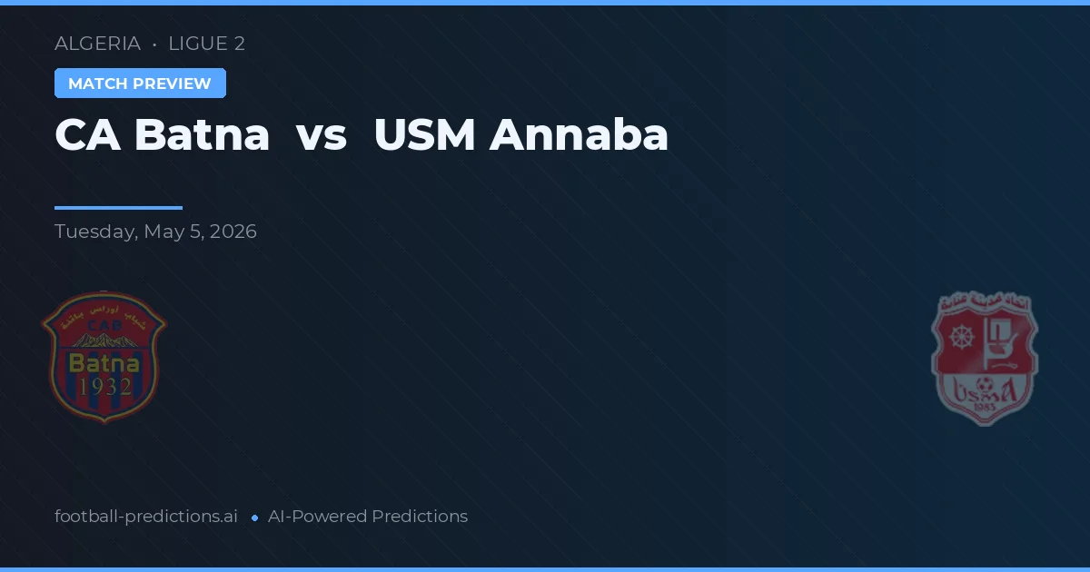 CA Batna vs USM Annaba — typy i zapowiedź meczu