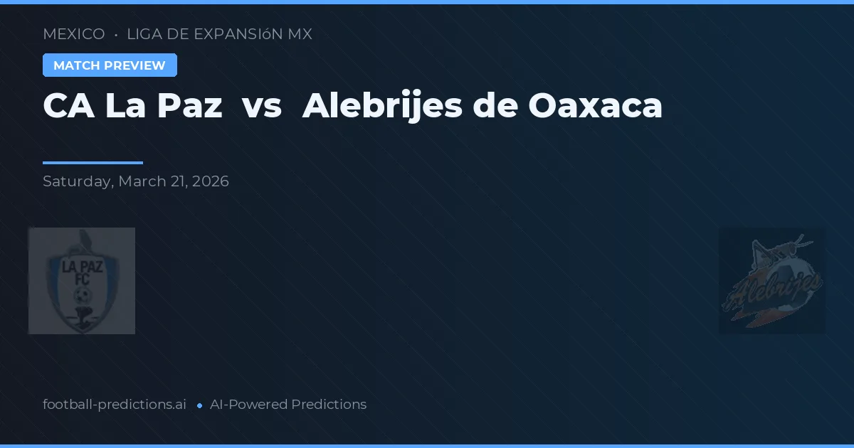 CA La Paz vs Alebrijes Oaxaca — typy i zapowiedź meczu