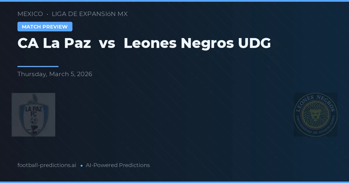 CA La Paz vs Leones Negros UDG — typy i zapowiedź meczu