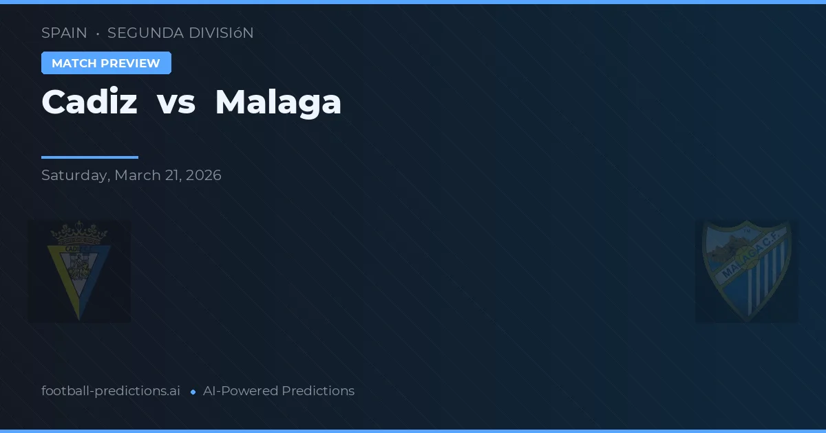 Cádiz vs Malaga — typy i zapowiedź meczu