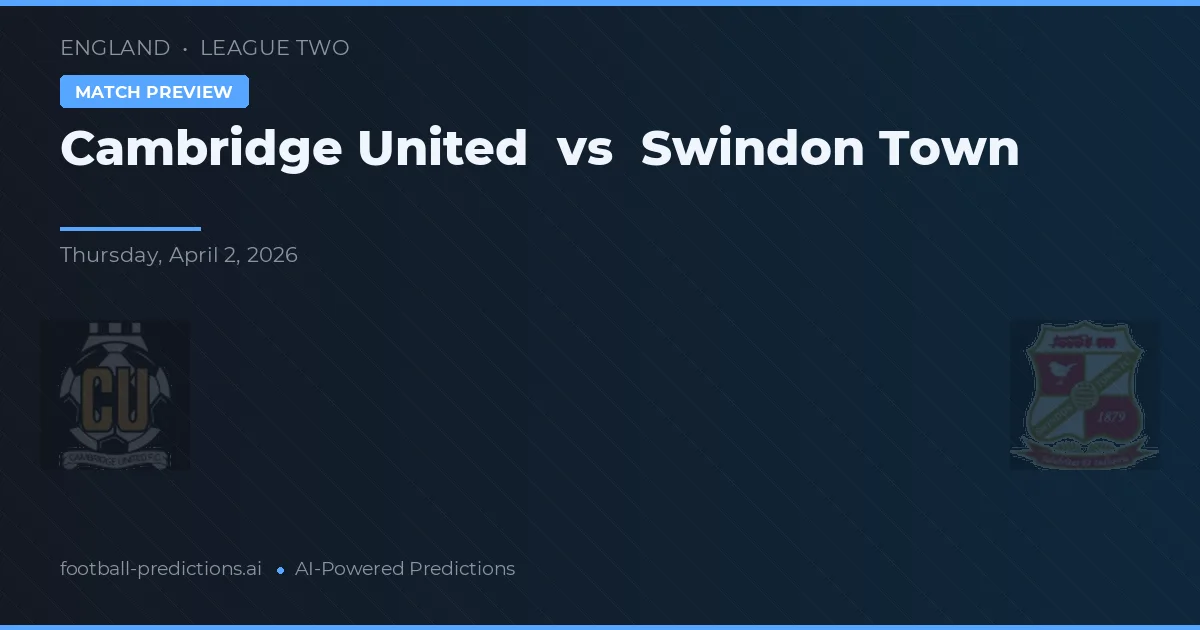 Cambridge United vs Swindon Town — typy i zapowiedź meczu