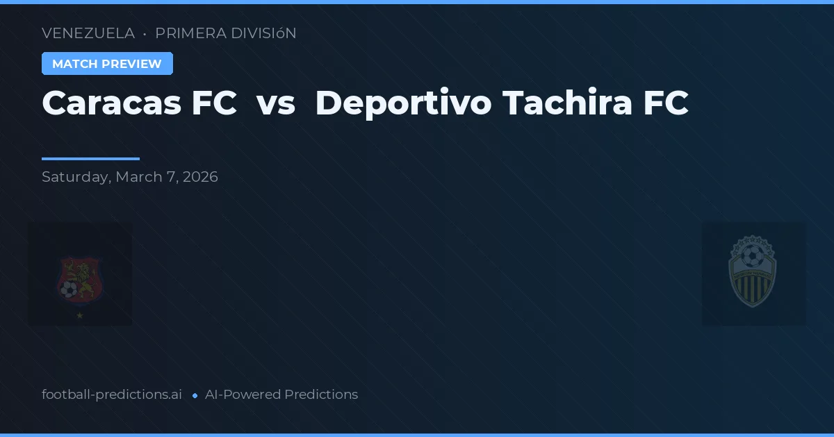Caracas FC vs Deportivo Táchira — typy i zapowiedź meczu