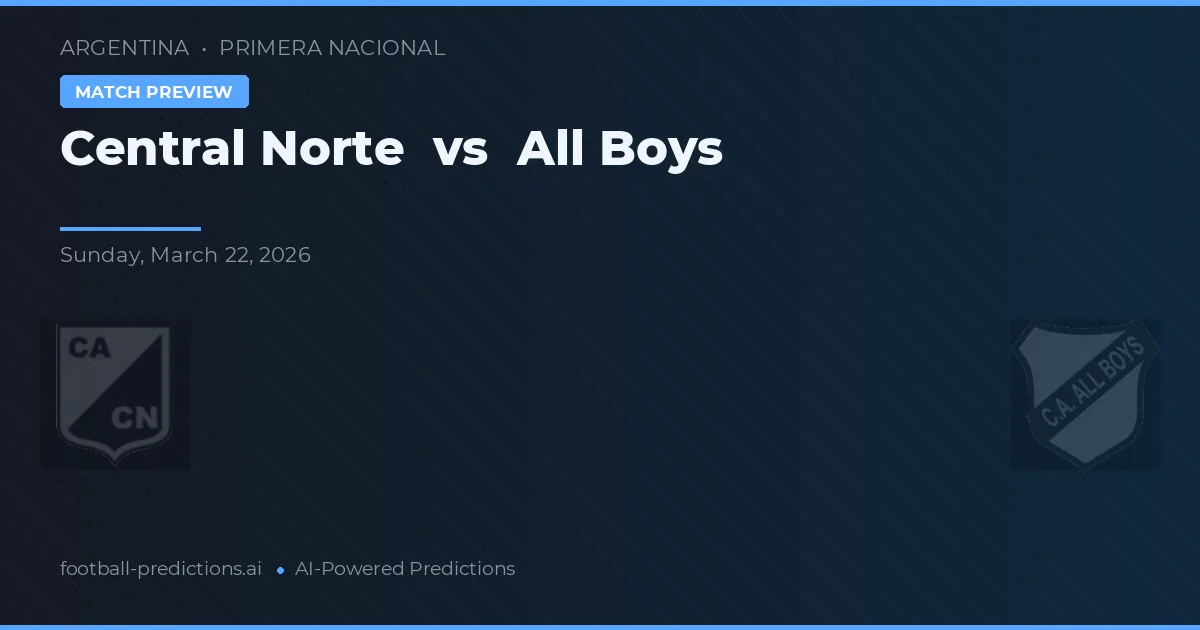 Central Norte vs All Boys — typy i zapowiedź meczu