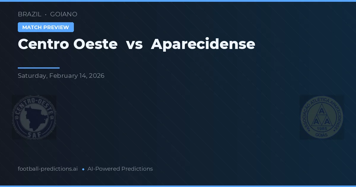 Centro Oeste vs Aparecidense — typy i zapowiedź meczu