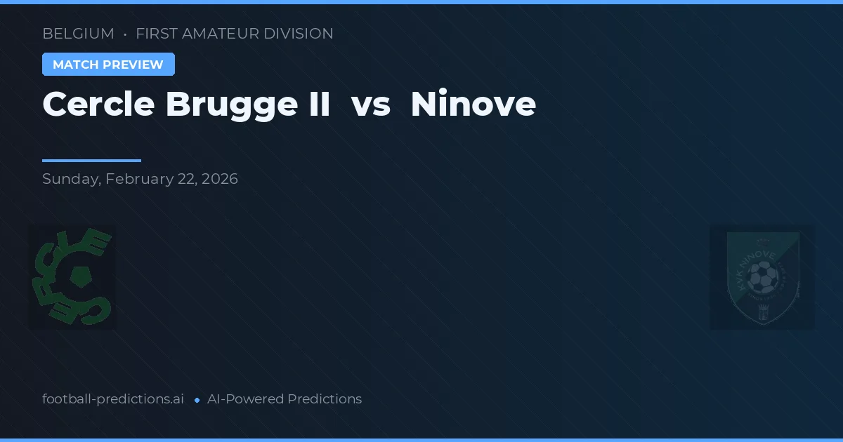 Cercle Brugge II vs Ninove — typy i zapowiedź meczu