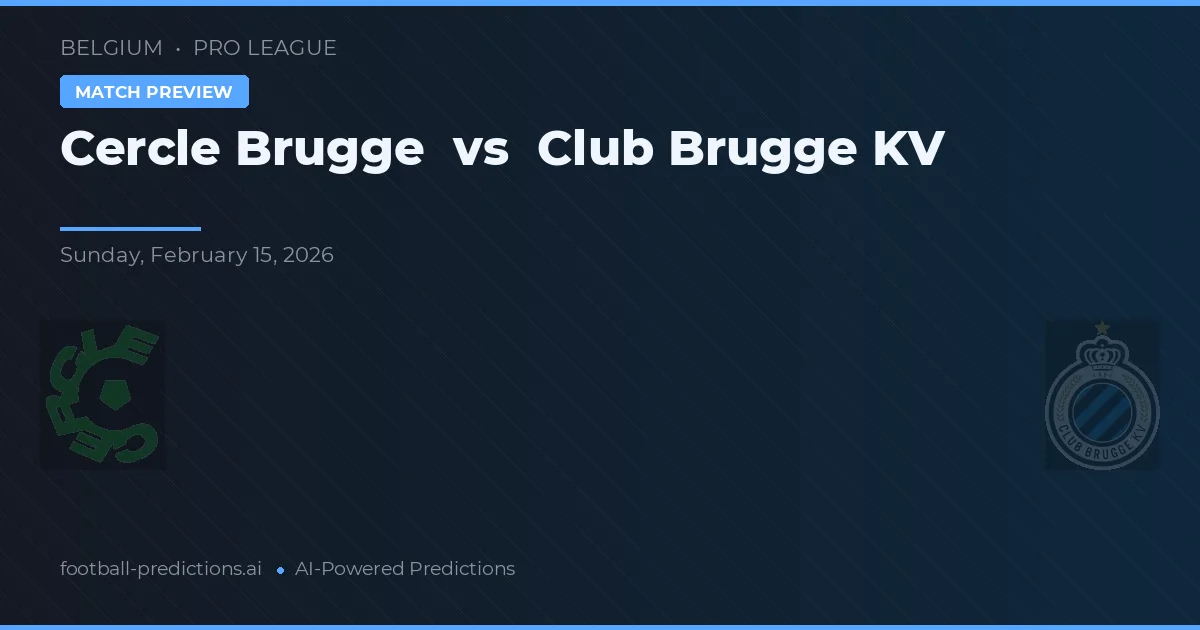 Cercle Brugge vs Club Brugge KV — typy i zapowiedź meczu