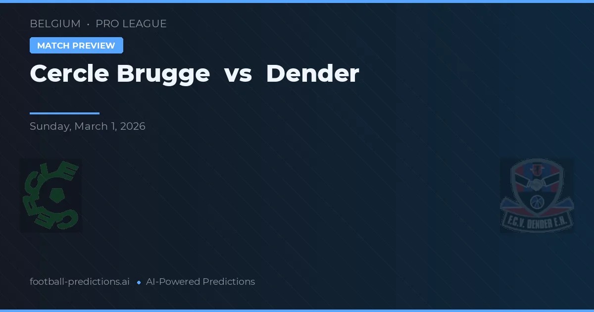 Cercle Brugge vs Dender — typy i zapowiedź meczu