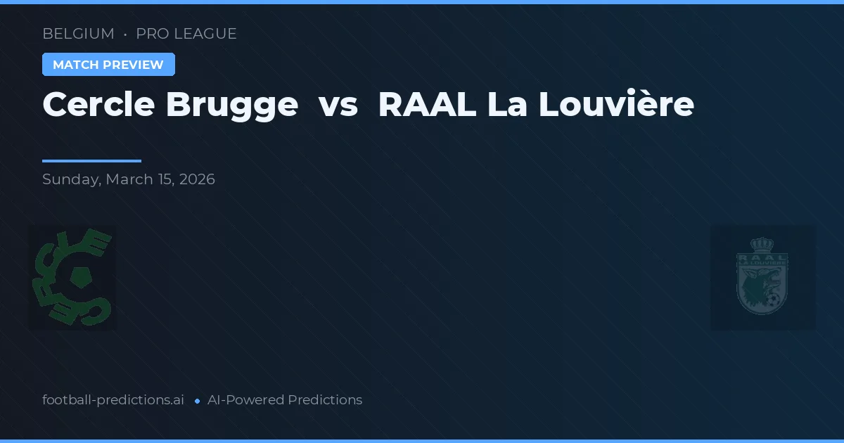 Cercle Brugge vs RAAL La Louvière — typy i zapowiedź meczu
