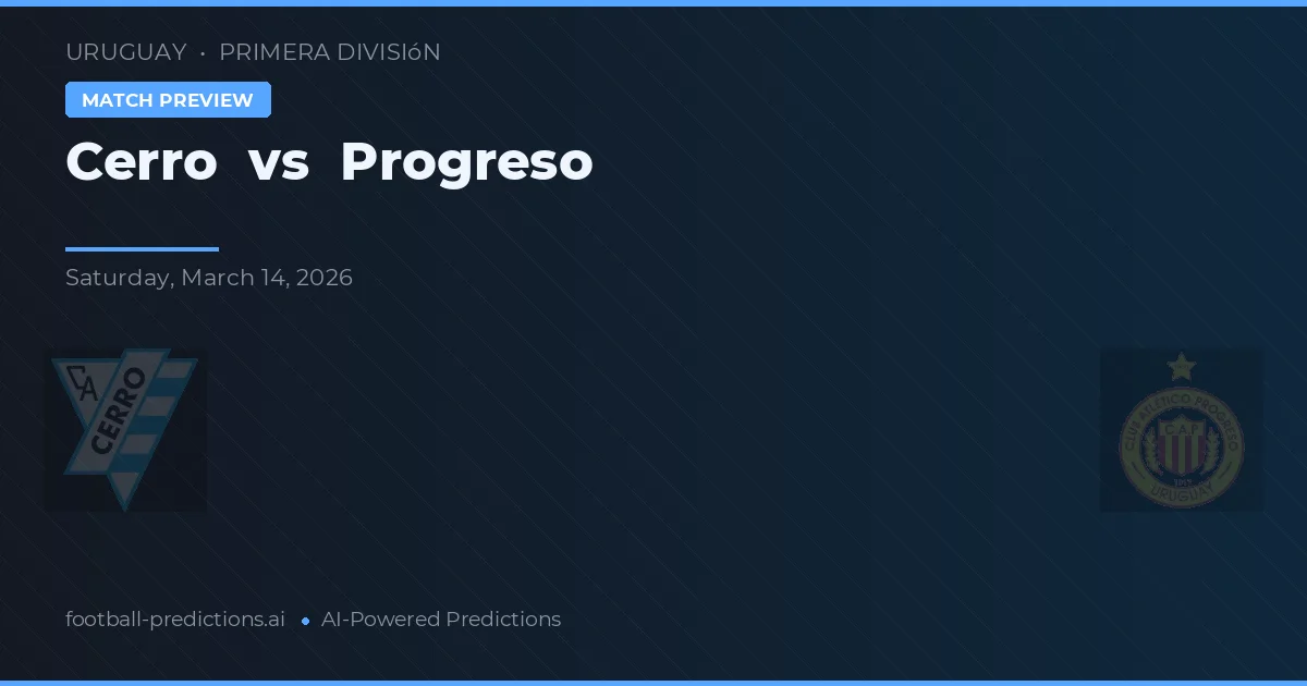 Cerro vs Progreso — typy i zapowiedź meczu