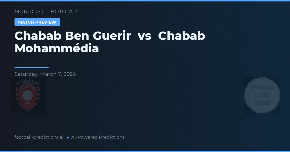 Chabab Ben Guerir vs Chabab Mohammédia — typy i zapowiedź meczu