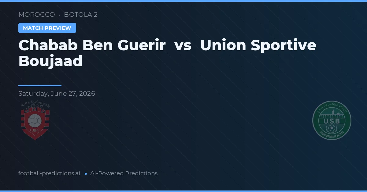 Chabab Ben Guerir vs Union Sportive Boujaad — typy i zapowiedź meczu