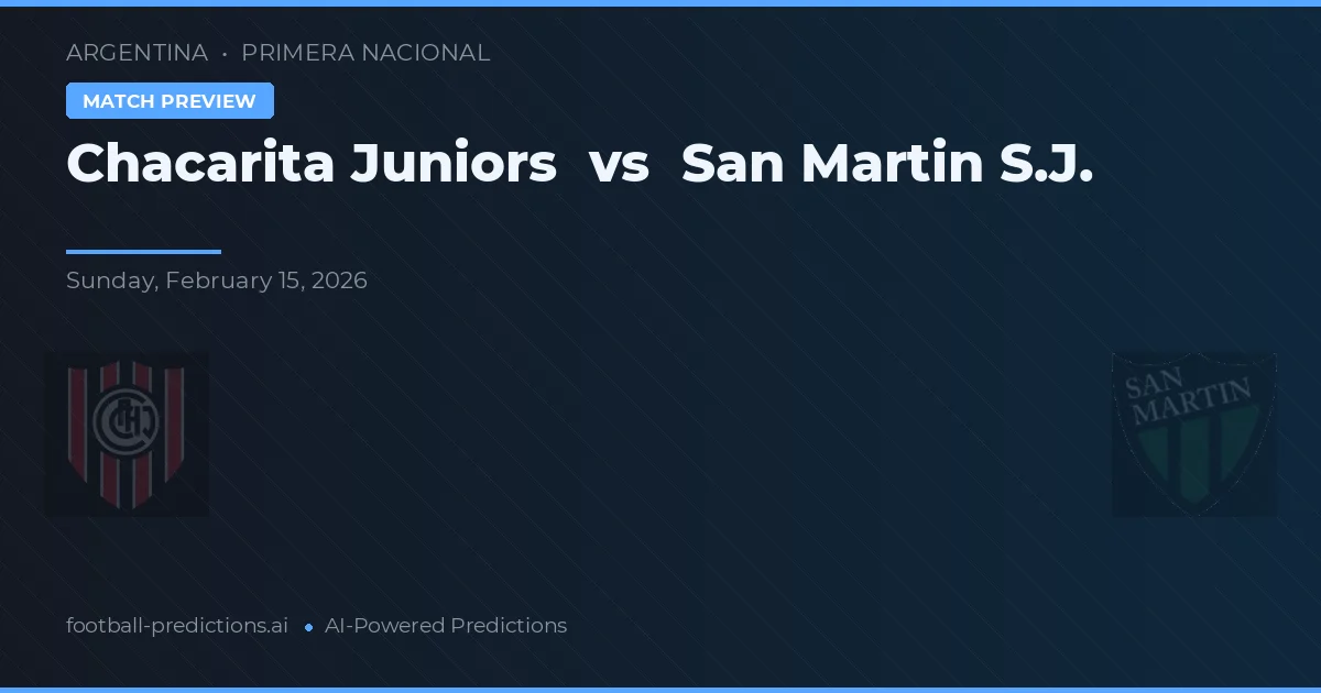 Chacarita Juniors vs San Martín SJ — typy i zapowiedź meczu