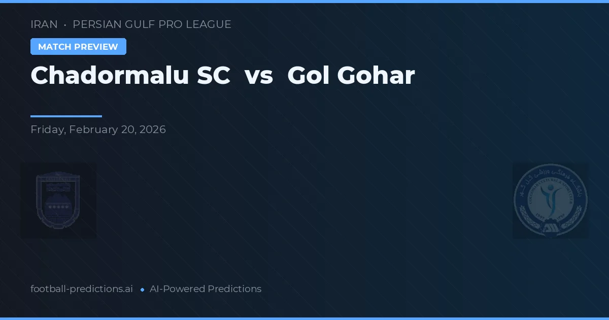 Chadormalu SC vs Gol Gohar — typy i zapowiedź meczu