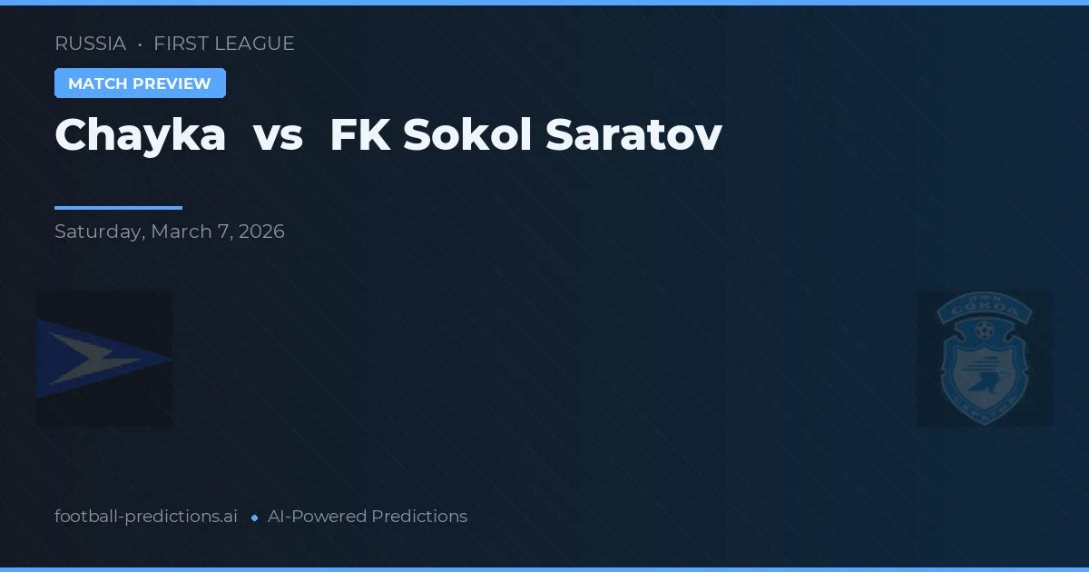 Chayka vs FK Sokol Saratov — typy i zapowiedź meczu