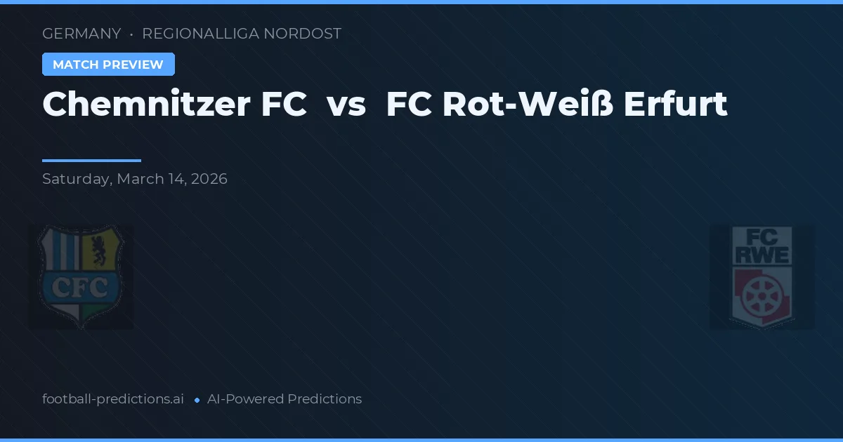 Chemnitzer FC vs FC Rot-Weiß Erfurt — typy i zapowiedź meczu