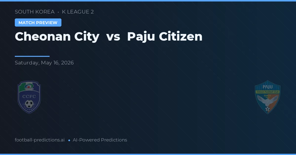 Cheonan City vs Paju Citizen — typy i zapowiedź meczu