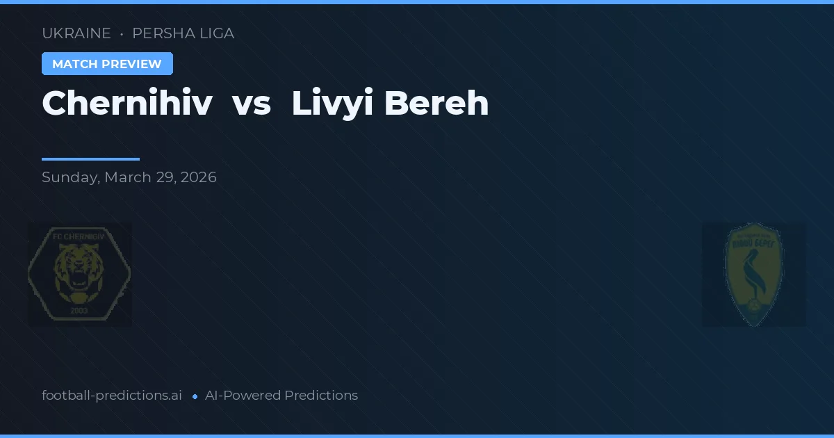 Chernihiv vs Livyi Bereh — typy i zapowiedź meczu