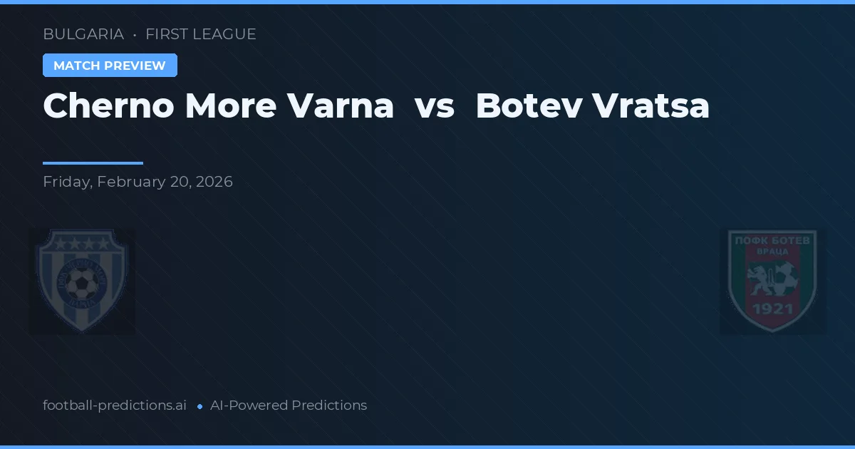 Cherno More Warna vs Botev Wratza — typy i zapowiedź meczu