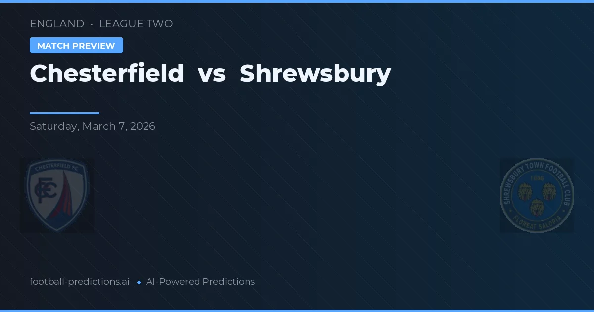 Chesterfield vs Shrewsbury — typy i zapowiedź meczu