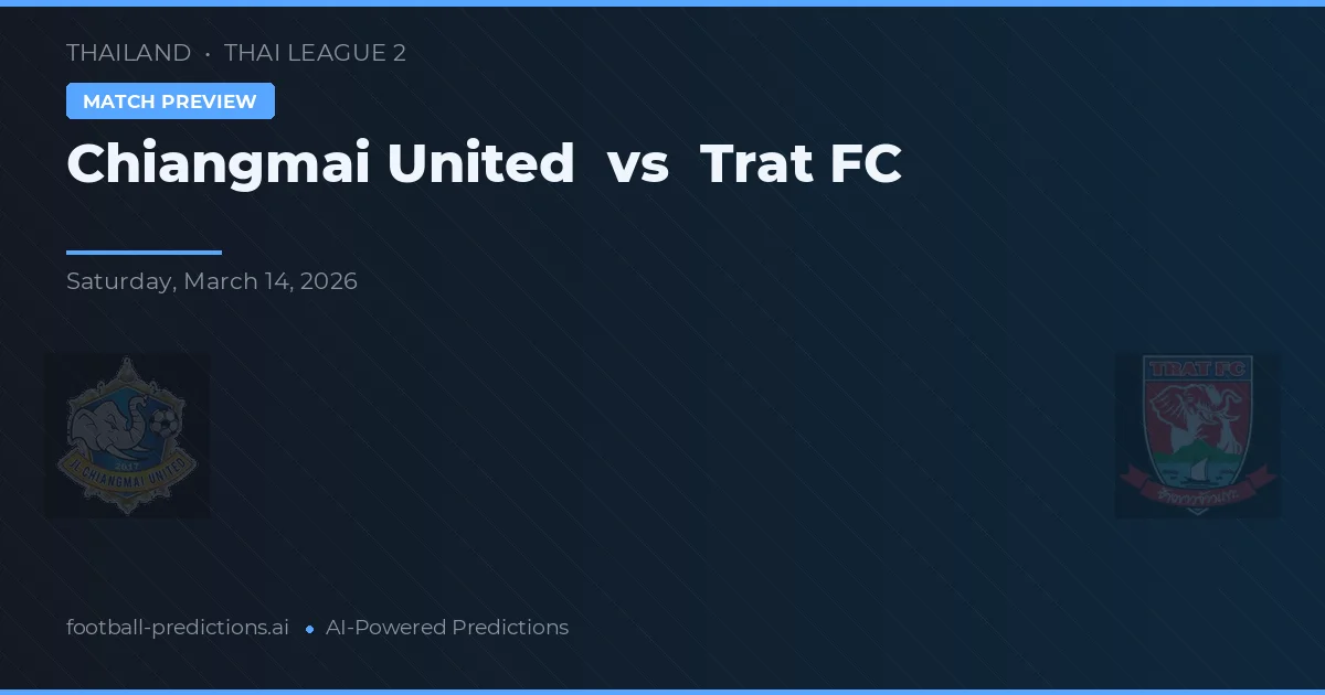 Chiangmai United vs Trat FC — typy i zapowiedź meczu