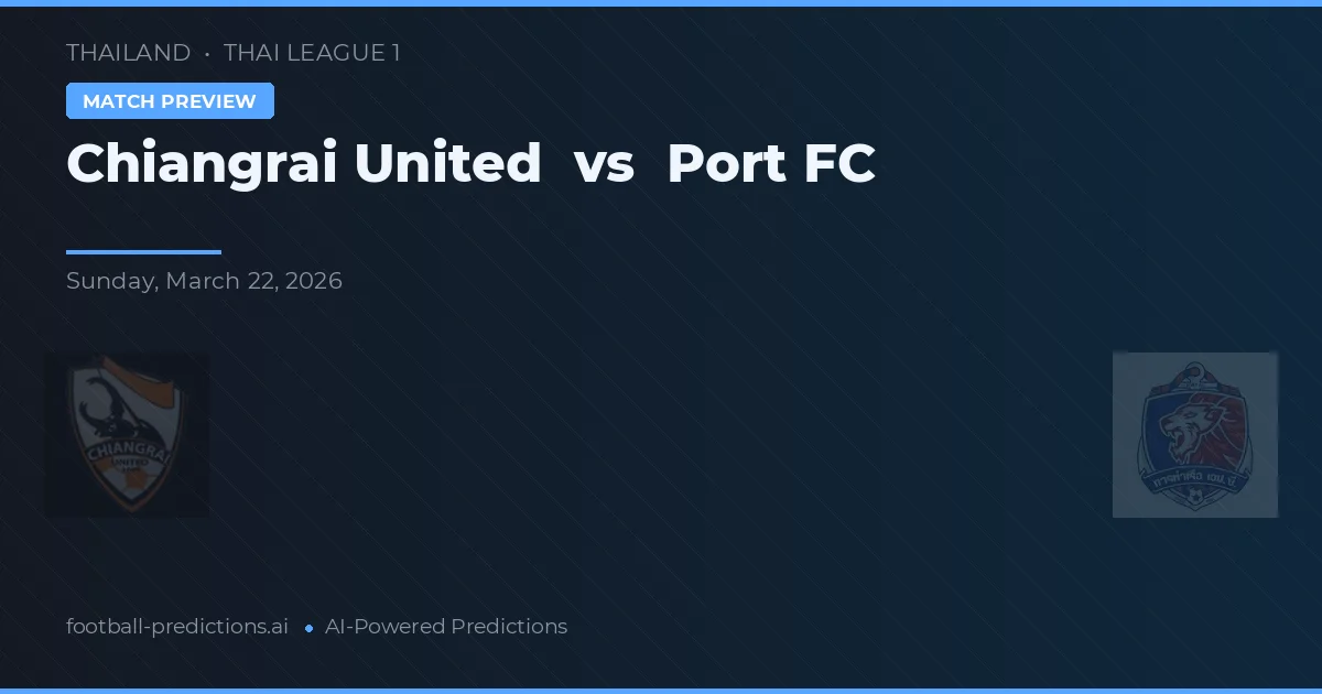 Chiangrai United vs Port FC — typy i zapowiedź meczu