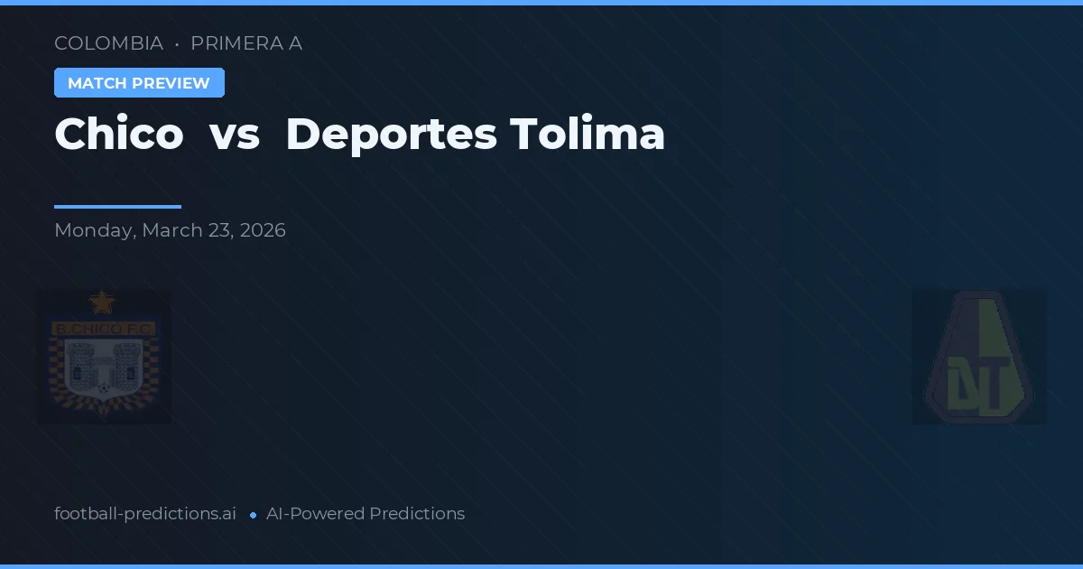 Chico vs Deportes Tolima — typy i zapowiedź meczu