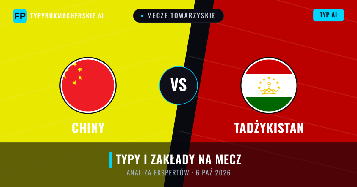 Chiny vs Tadżykistan — typy i zapowiedź meczu