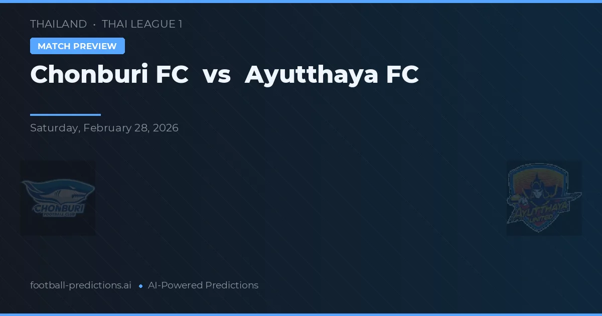Chonburi FC vs Ayutthaya FC — typy i zapowiedź meczu