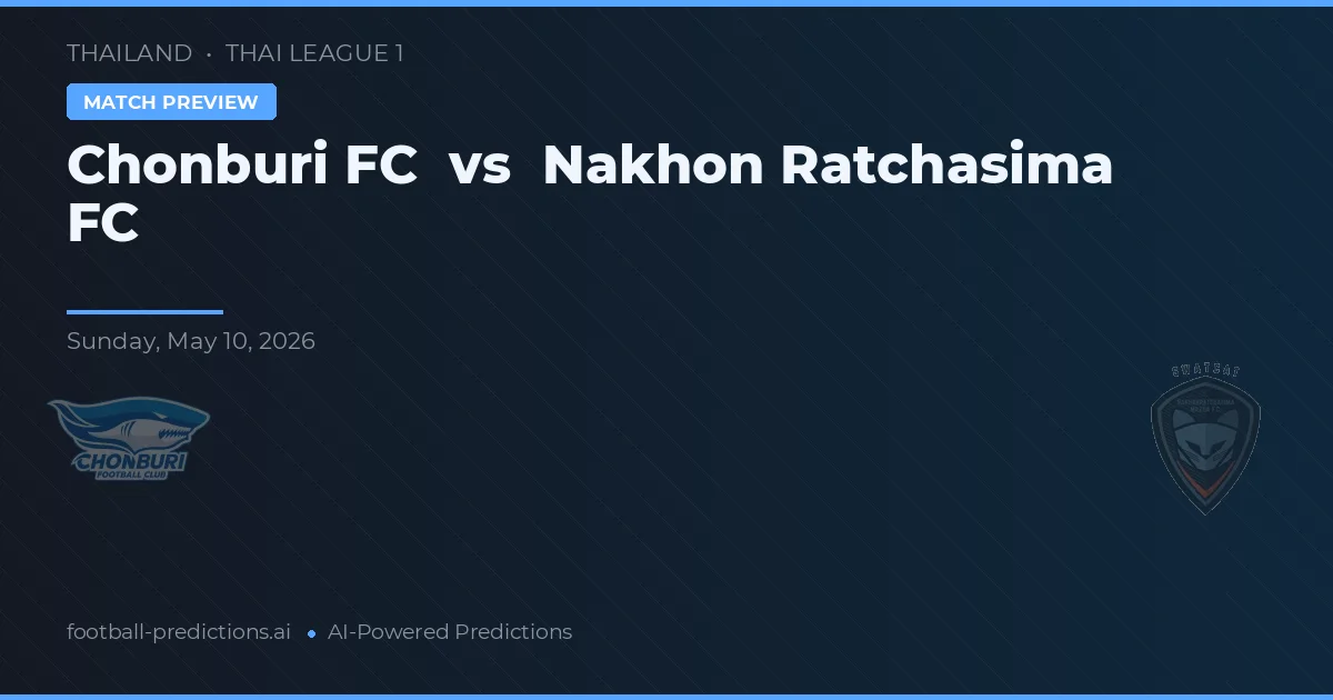 Chonburi FC vs Nakhon Ratchasima FC — typy i zapowiedź meczu