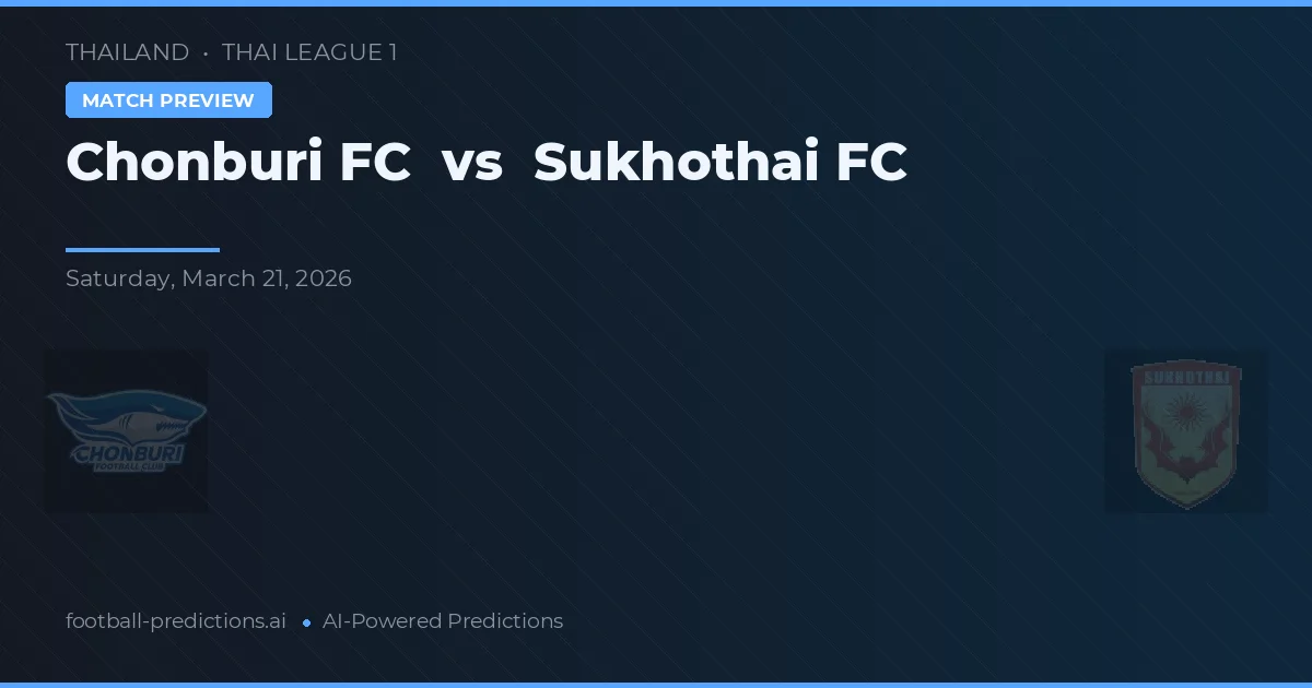 Chonburi FC vs Sukhothai FC — typy i zapowiedź meczu