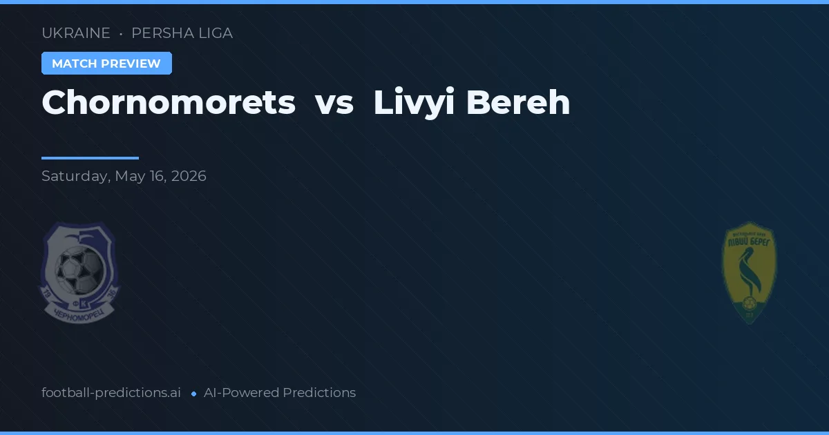 Chornomorets vs Livyi Bereh — typy i zapowiedź meczu