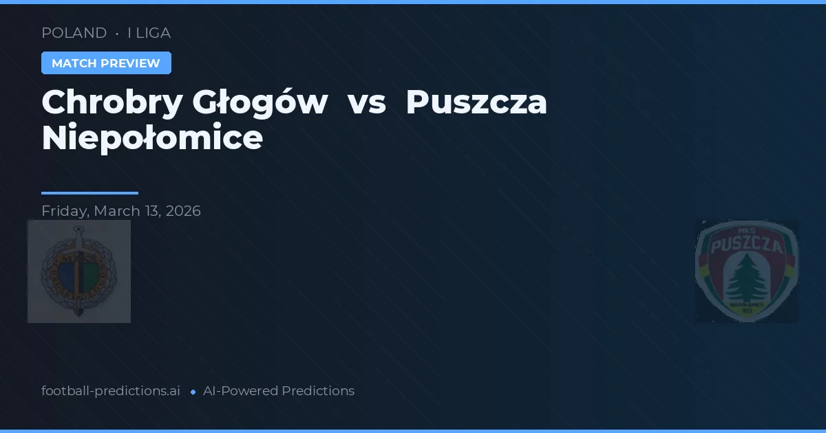 Chrobry Głogów vs Puszcza Niepołomice — typy i zapowiedź meczu