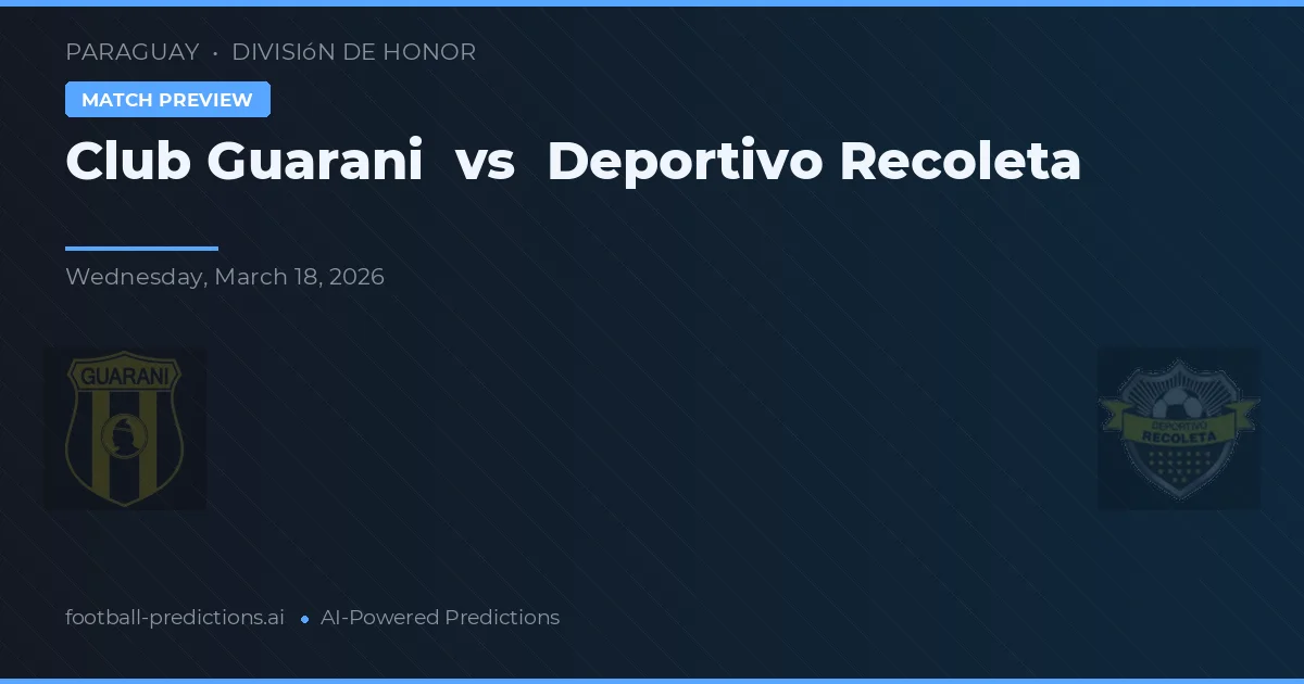 Club Guarani vs Deportivo Recoleta — typy i zapowiedź meczu