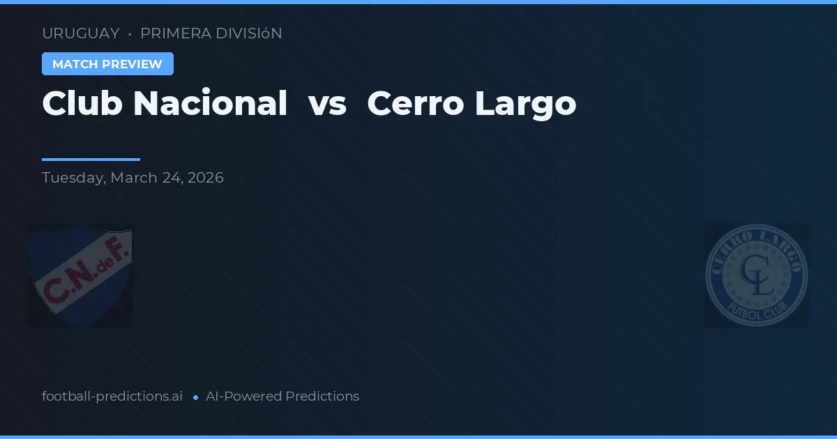Club Nacional de Football vs Cerro Largo — typy i zapowiedź meczu
