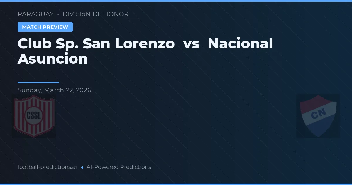 Club Sp. San Lorenzo vs Nacional Asunción — typy i zapowiedź meczu