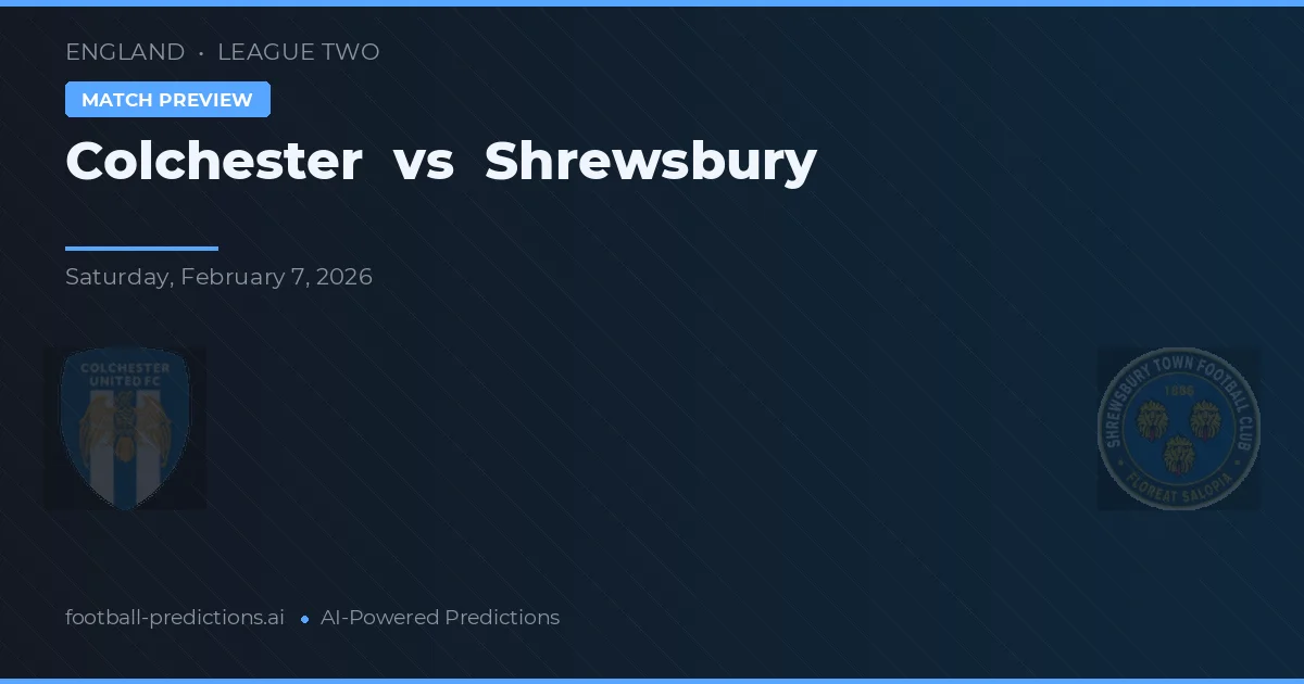 Colchester vs Shrewsbury — typy i zapowiedź meczu