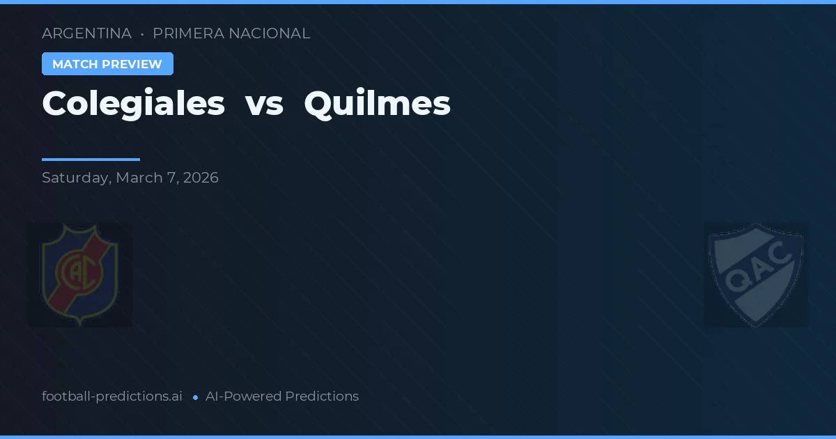 Colegiales vs Quilmes preview
