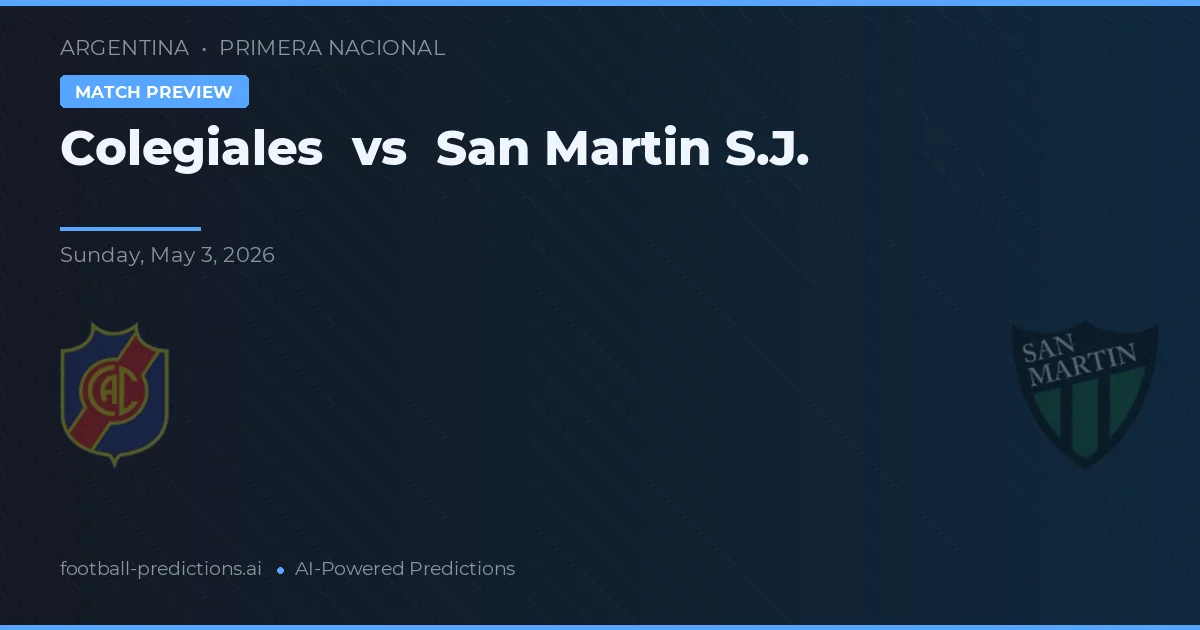Colegiales vs San Martín SJ — typy i zapowiedź meczu