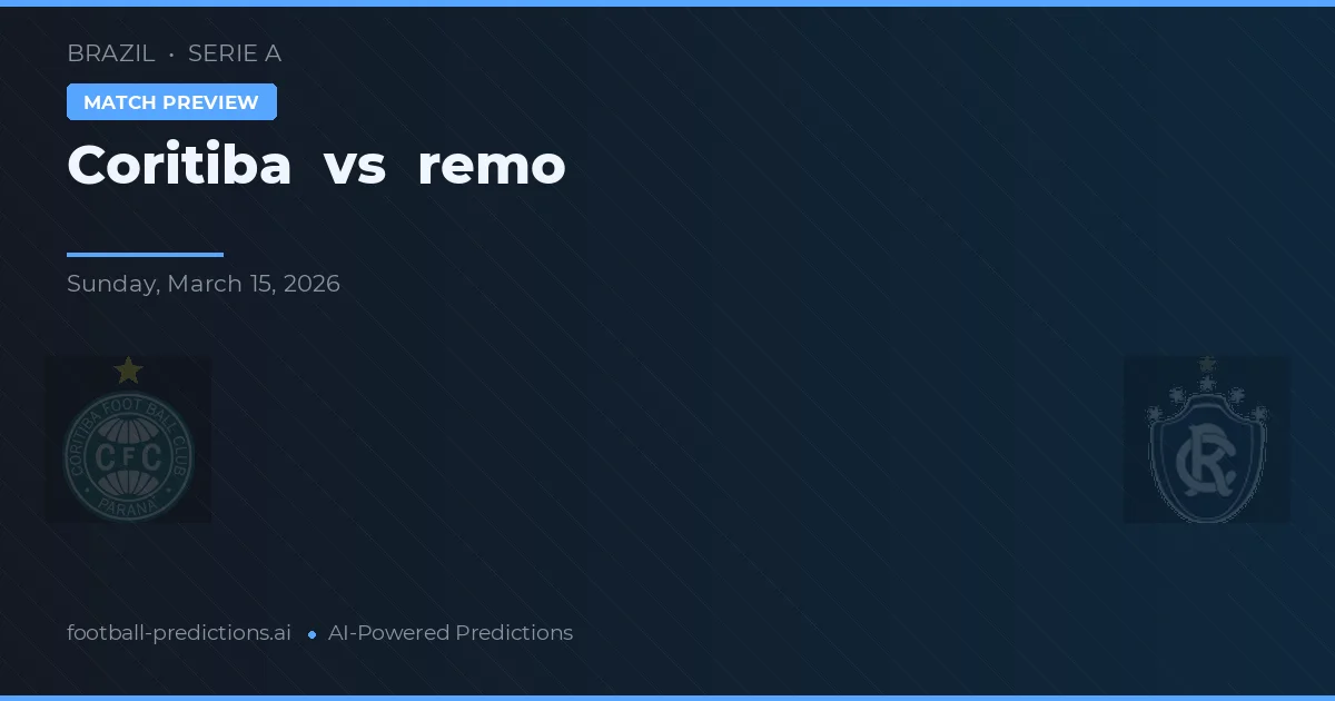 Coritiba vs Remo — typy i zapowiedź meczu