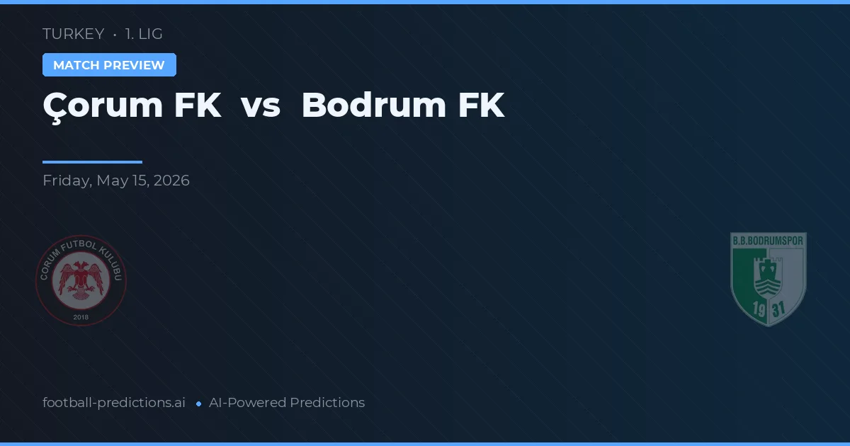 Çorum FK vs Bodrum FK — typy i zapowiedź meczu