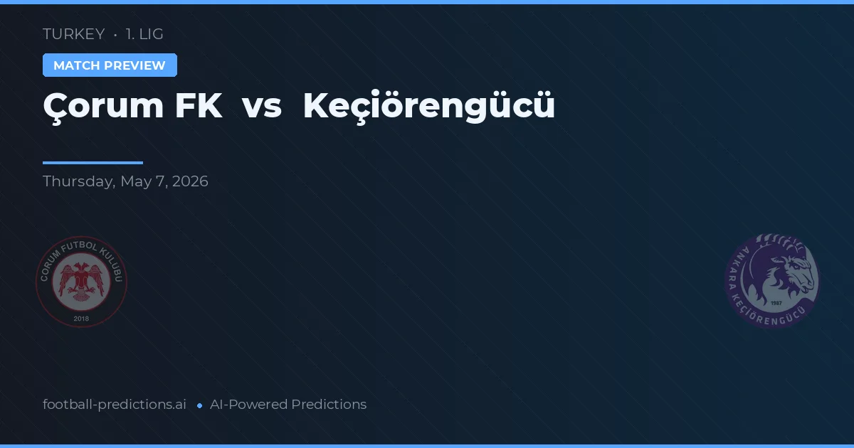 Çorum FK vs Keçiörengücü — typy i zapowiedź meczu